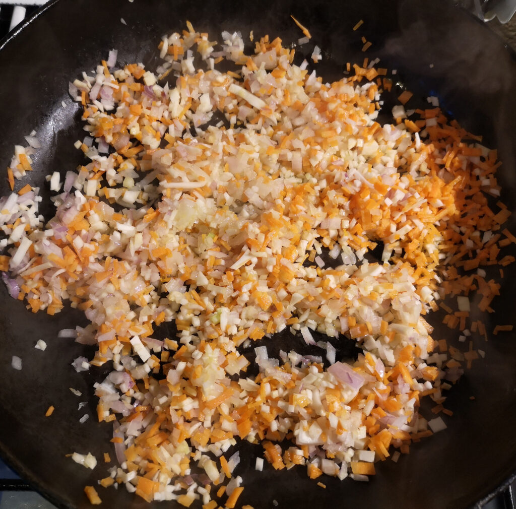 Karotten Sellerie Zwiebeln angedünstet